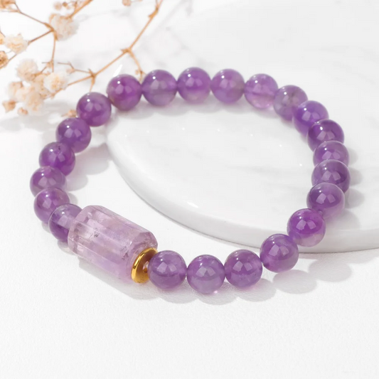 Natural Purple Amethyst Crystal Bracelet-Attract Inner Peace and Health