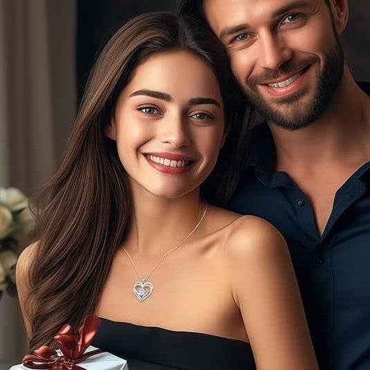 Jun Love Heart Birthstone Necklaces