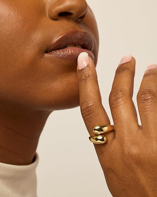 Adjustable Open Twist Stackable gold Rings
