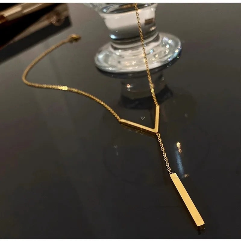 Women Gold Y Necklace - ourlovejewelry