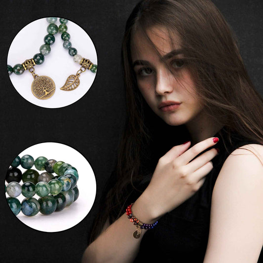 Moss Agate Crystal Bracelet