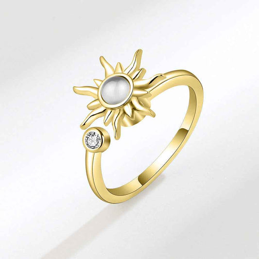 S925 Silver Sunflower Finger Rings for Women