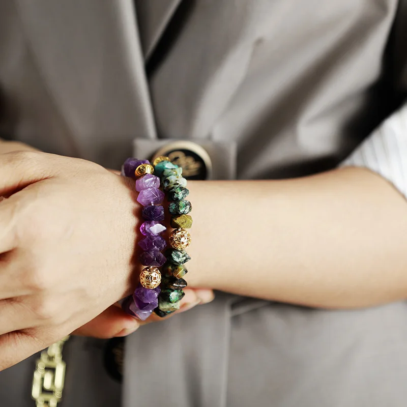 Evil Eye Amethysts Spiritual Bracelet Elastic - ourlovejewelry