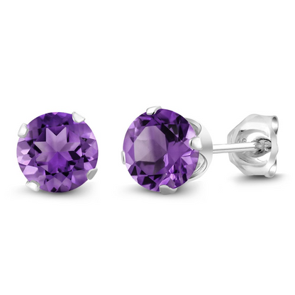 Amethyst Stud Earrings for Women-Attract Spiritual Balance&Health