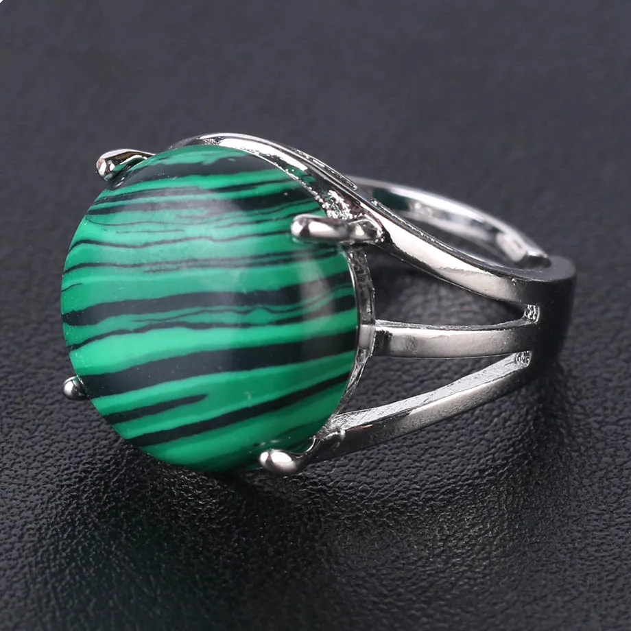Natural Malachite Crystal Ring-Attract Protection&Absorbs Negative Energy - ourlovejewelry