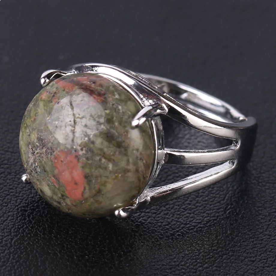 Natural Unakite Stone Ring-Promote Spiritual Healing - ourlovejewelry