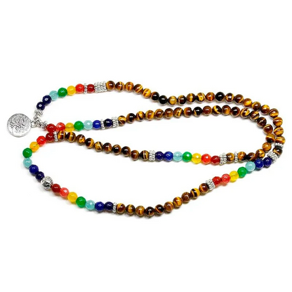 Natural 7 Chakra Tiger Eye Healing  Bracelets- Promote Mental Healing