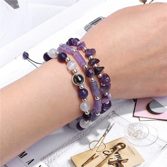 Natural Amethyst Gemstone Bracelet-Promote Mental and Physical Healing
