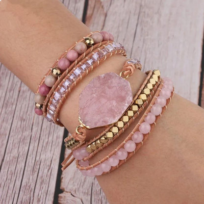 Natural Stone Rose Quartz Bracelet