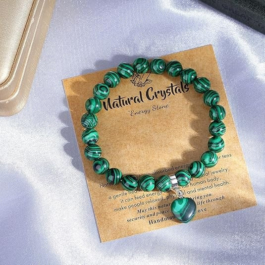 Natural Green Malachite Crystal Bracelet - ourlovejewelry