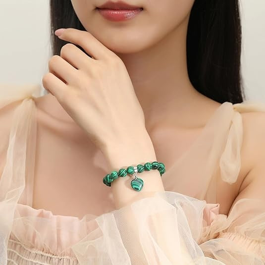 Natural Green Malachite Crystal Bracelet - ourlovejewelry