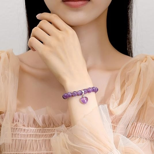 Purple Amethyst Crystal Bracelet - ourlovejewelry