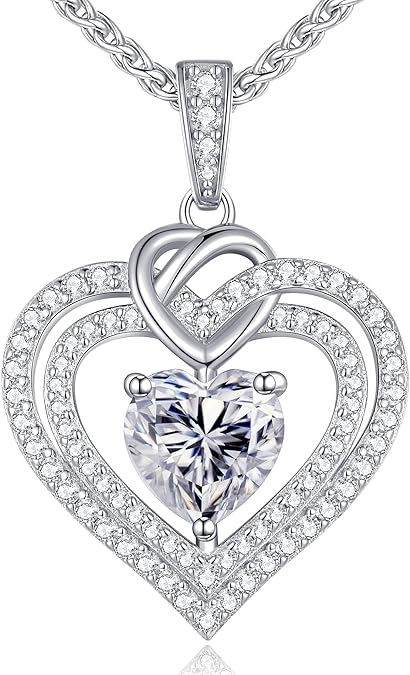Love Heart Diamond Necklaces - ourlovejewelry