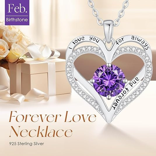 Feb Purple Birthstone Necklace - ourlovejewelry