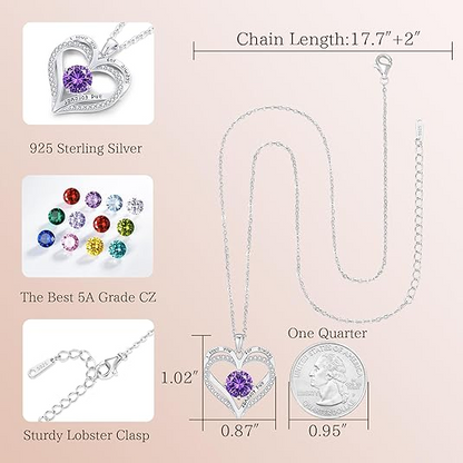 Feb Purple Birthstone Necklace