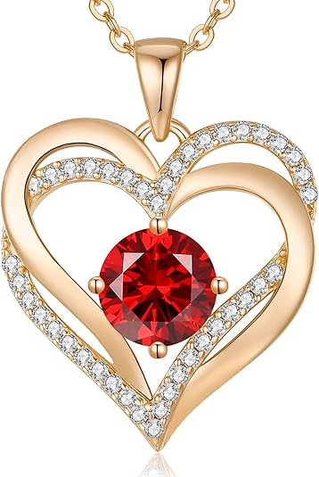 Jan and July Gold Birthstone Necklaces - ourlovejewelry