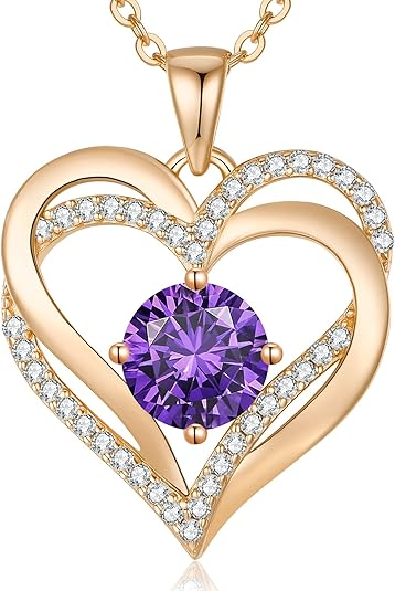 Feb Gold Birthstone Necklaces - ourlovejewelry