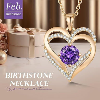 Feb Gold Birthstone Necklaces