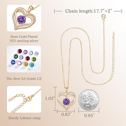 Feb Gold Birthstone Necklaces