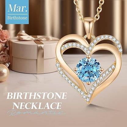 Mar Birthstone Necklace for Women