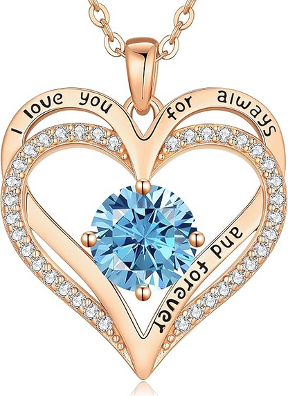 Mar Birthstone Necklace for Women rose gold