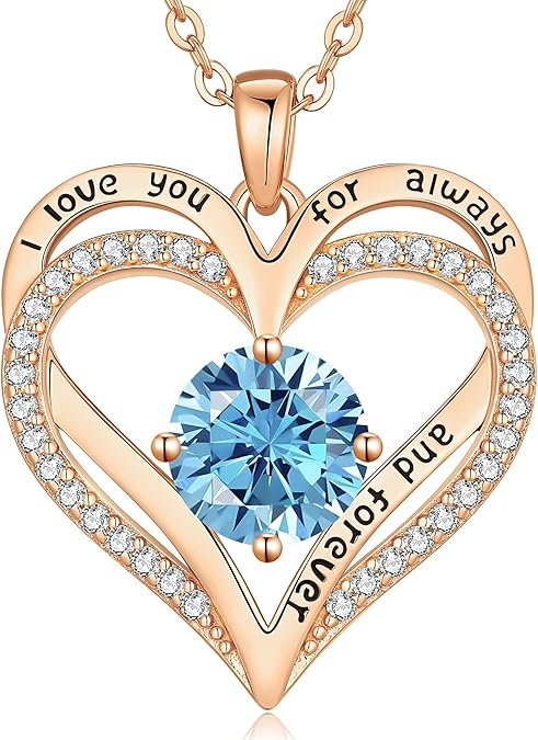 Mar Birthstone Necklace for Women rose gold