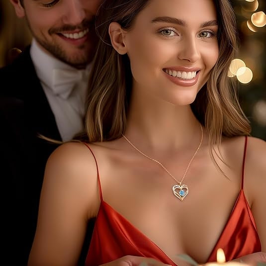 Mar Birthstone Necklace for Women rose gold - ourlovejewelry