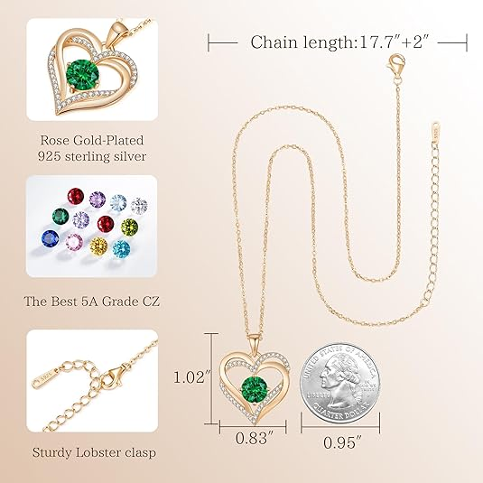 May Gold Birthstone Necklace - ourlovejewelry