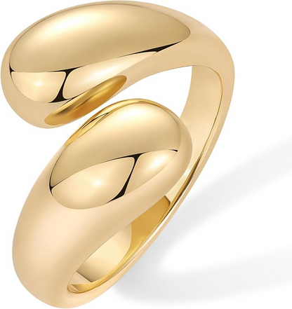 Adjustable Open Twist Stackable gold Rings