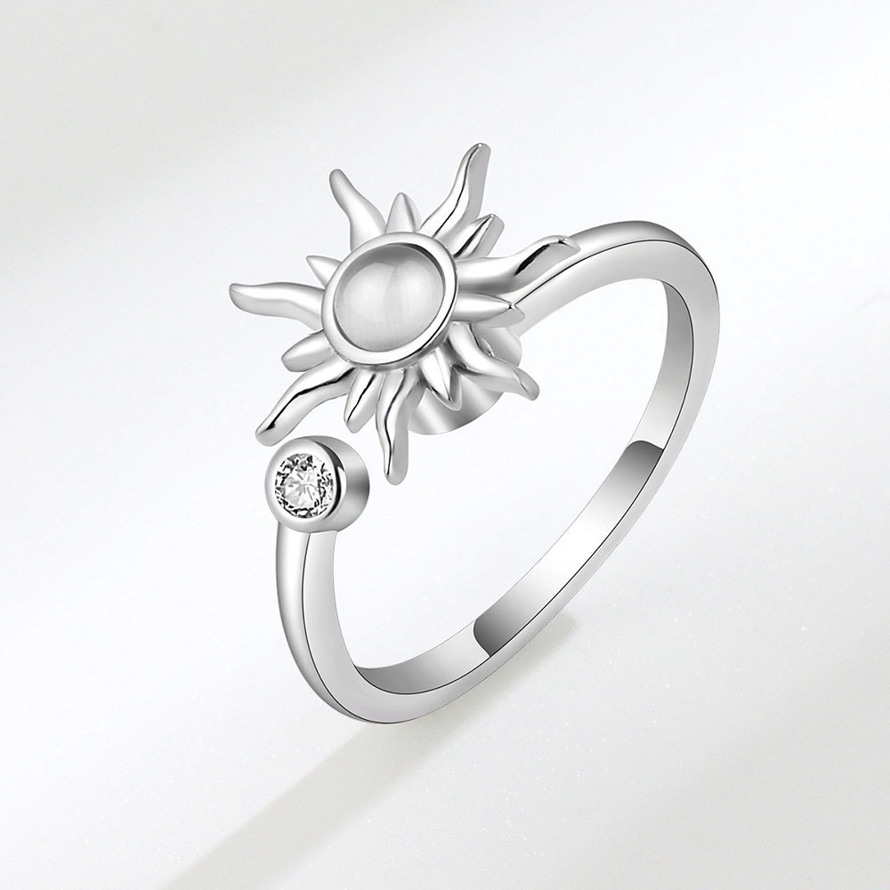 S925 Silver Sunflower  Finger Rings for Women - ourlovejewelry
