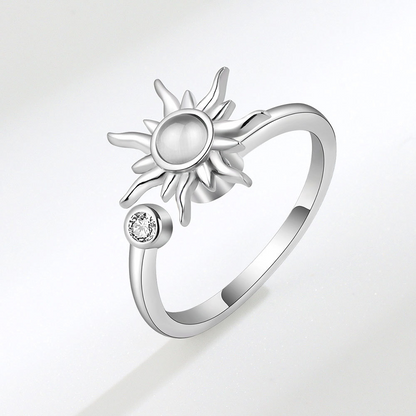 S925 Silver Sunflower  Finger Rings for Women