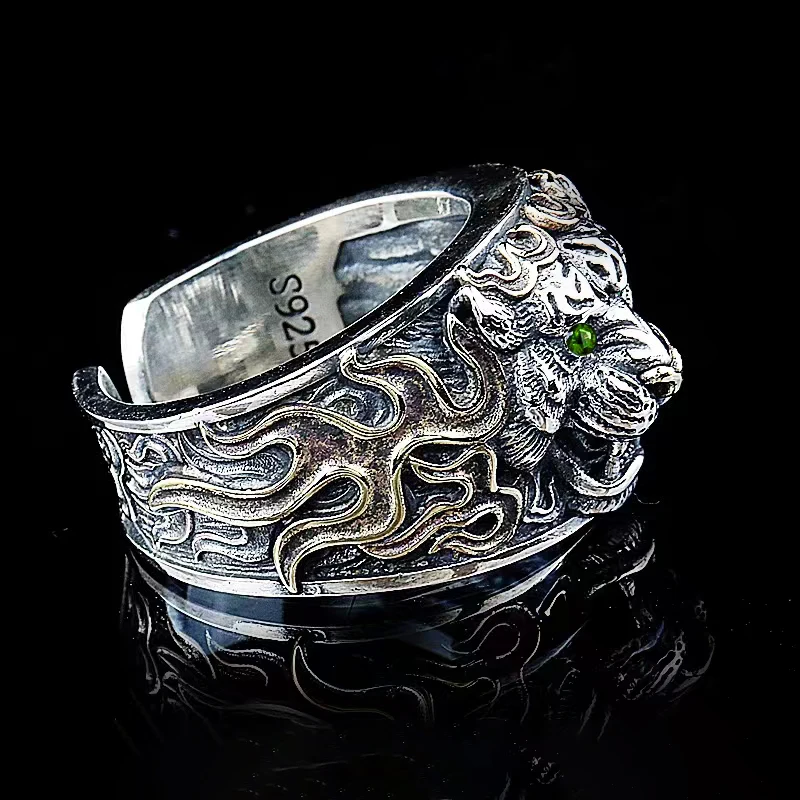 Open Tiger Eye Punk Men Ring - ourlovejewelry