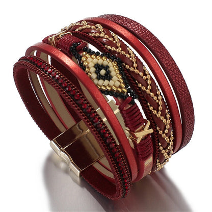 Red Leather Bracelet