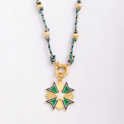 Gold Boho Necklace for Women - Adjustable Layered Necklace 14K Gold Plated