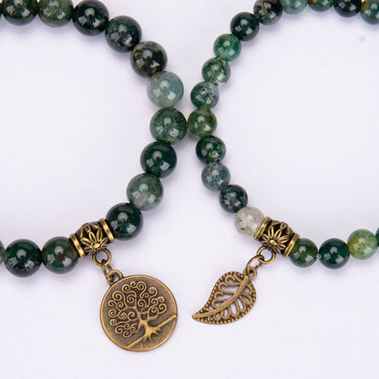 Moss Agate Healing Crystal Bracelet-Calming