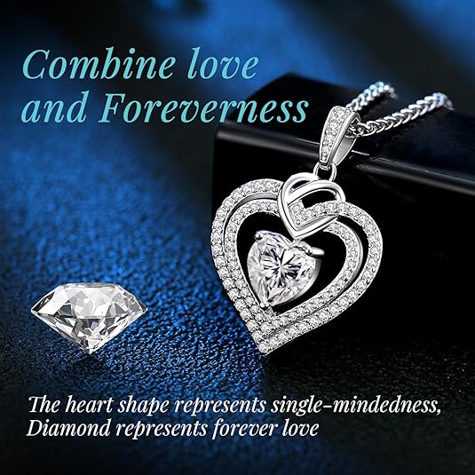 Love Heart Diamond Necklaces - ourlovejewelry