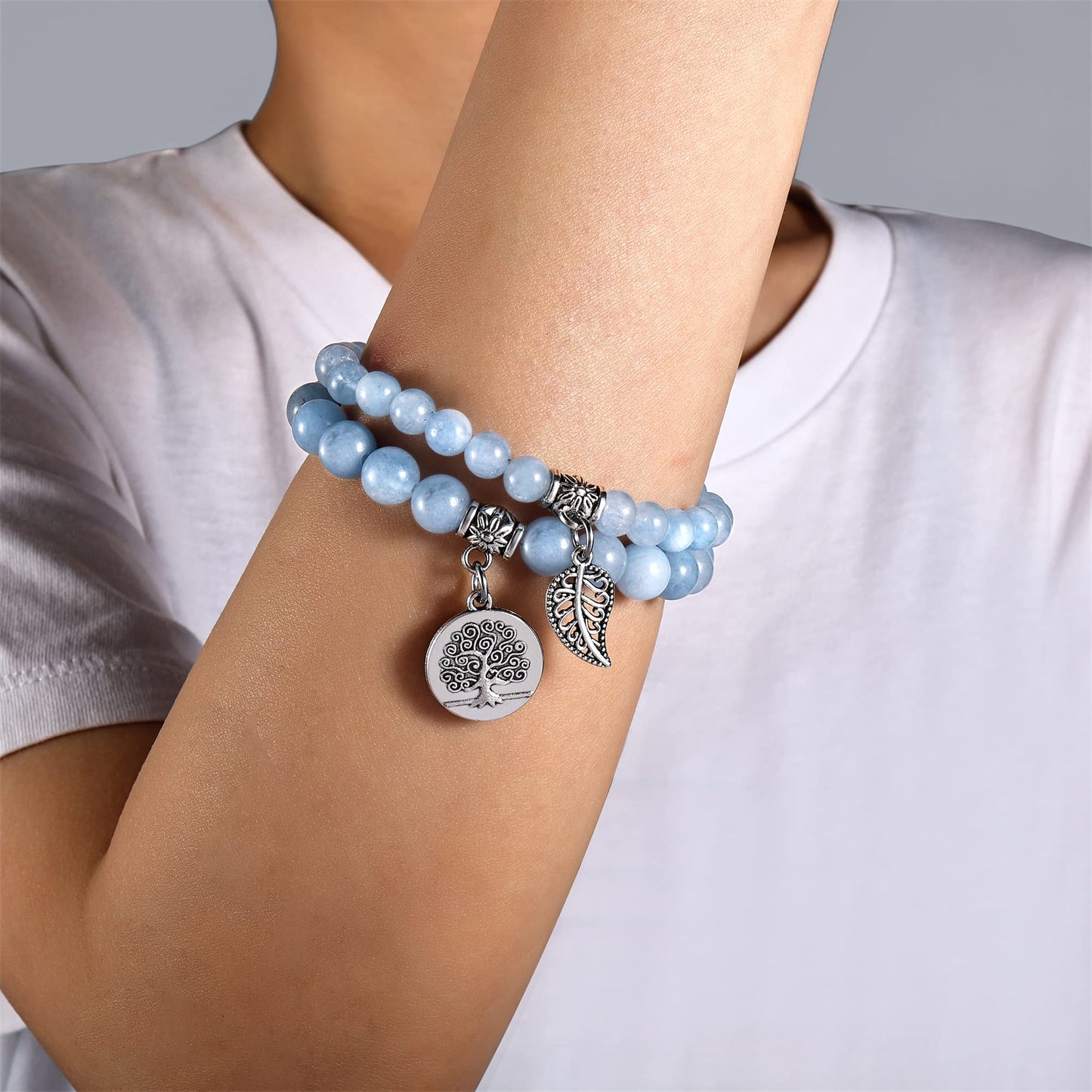 Aquamarine Crystal Bracelets- Release anxiety - ourlovejewelry