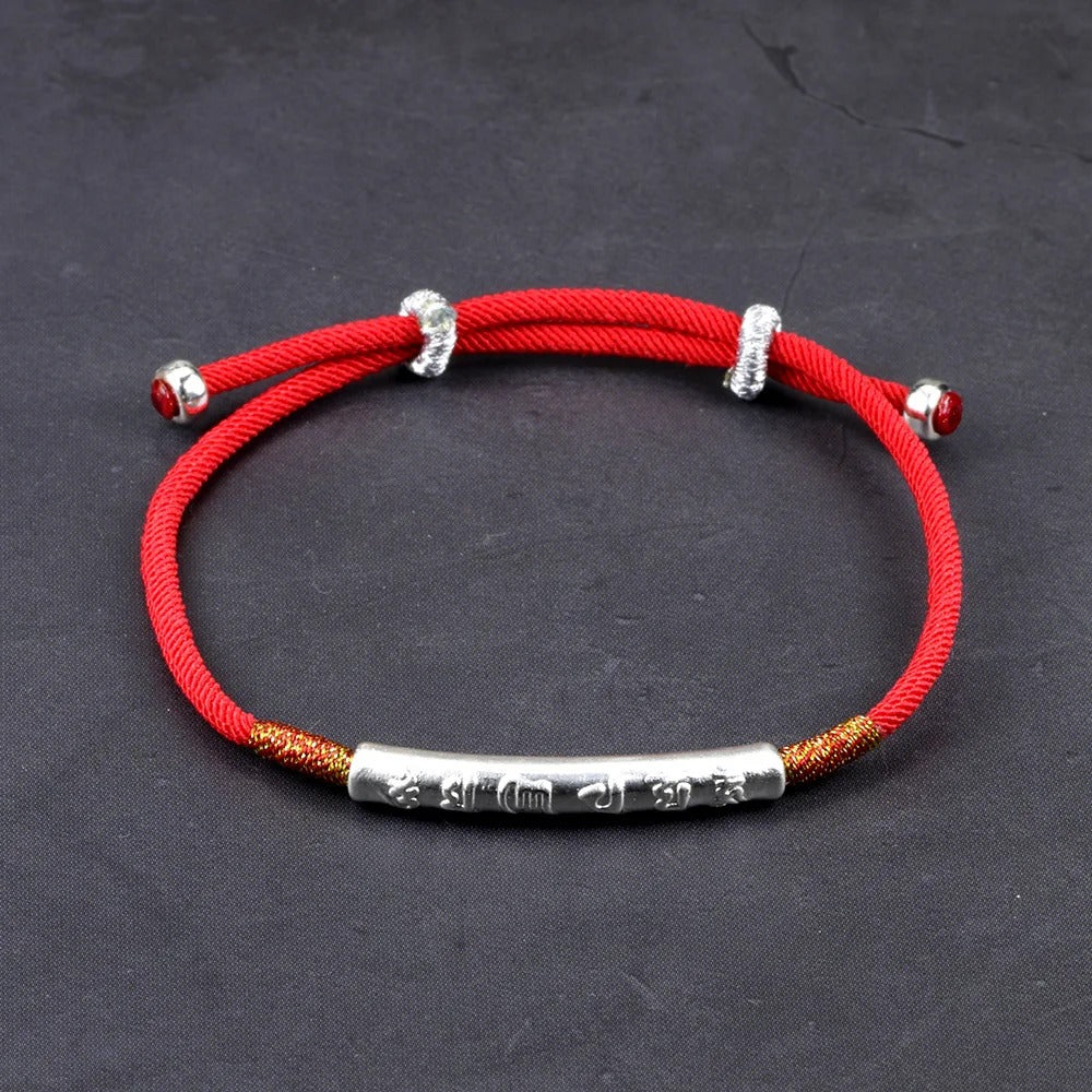 Handmade Red String Bracelet Mantra Prayer Bracelet - ourlovejewelry
