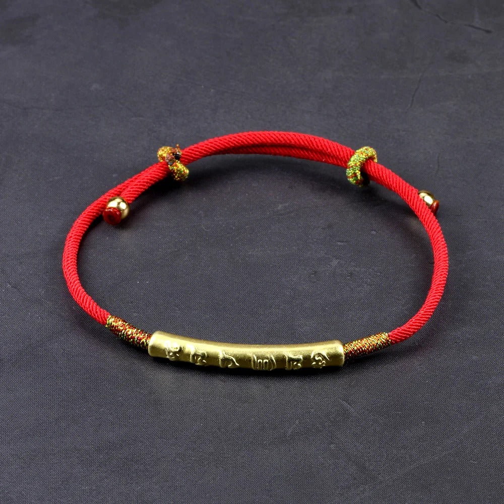 Handmade Red String Bracelet Mantra Prayer Bracelet - ourlovejewelry