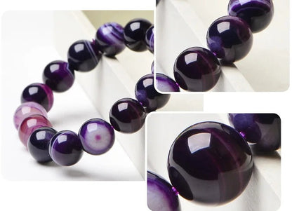 Purple Onyx Gemstone Bracelets-Enhance Emotional Stability