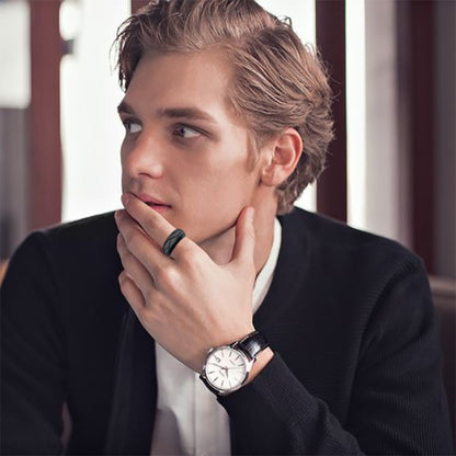 2PCS  8mm Titanium Steel Man Ring