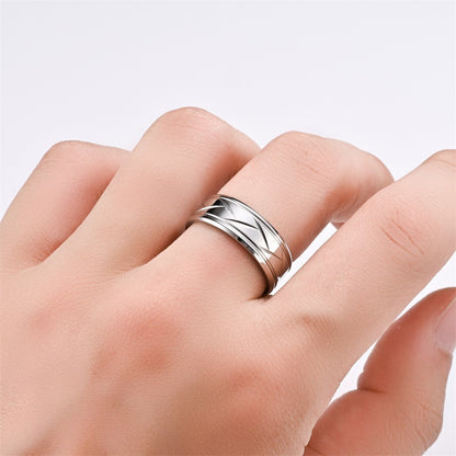 2PCS  8mm Titanium Steel Man Ring