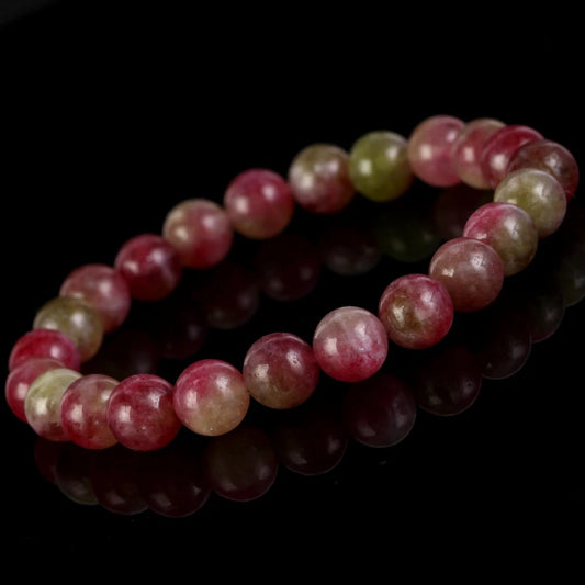 Natural  Watermelon Turmaline Crystal Bracelet