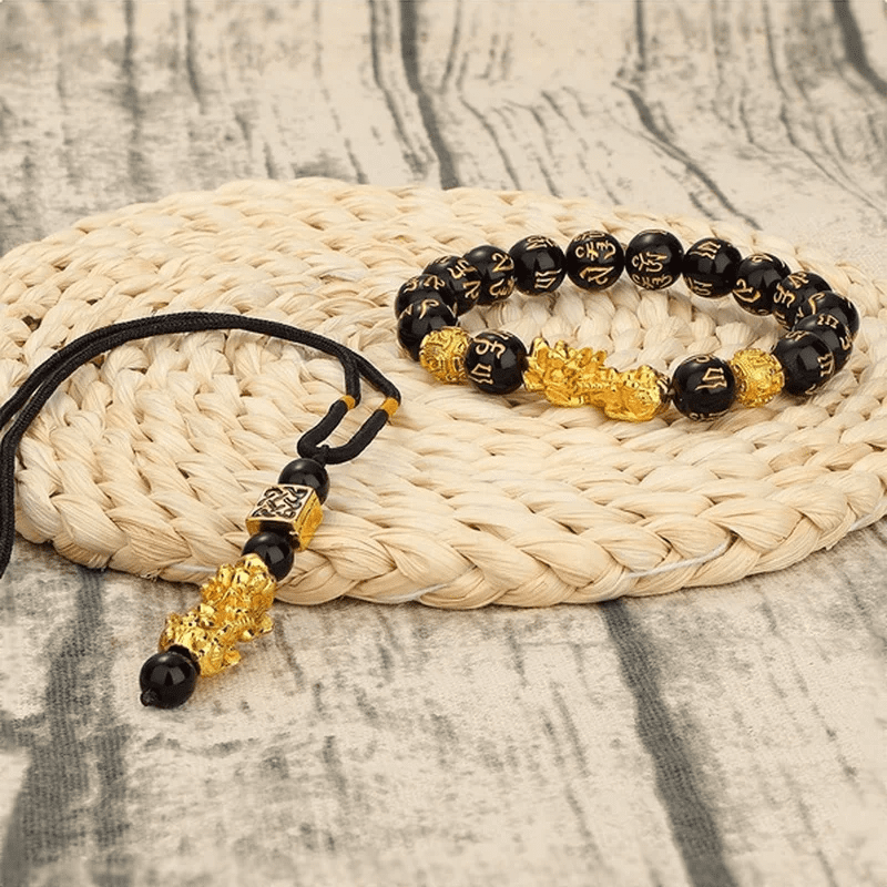Pi Xiu Black Obsidian Bracelets Adjustable - ourlovejewelry