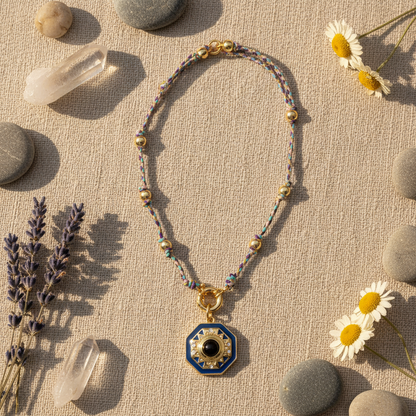 Boho Necklace Flat Lay - Product Photography with Bohemian Styling